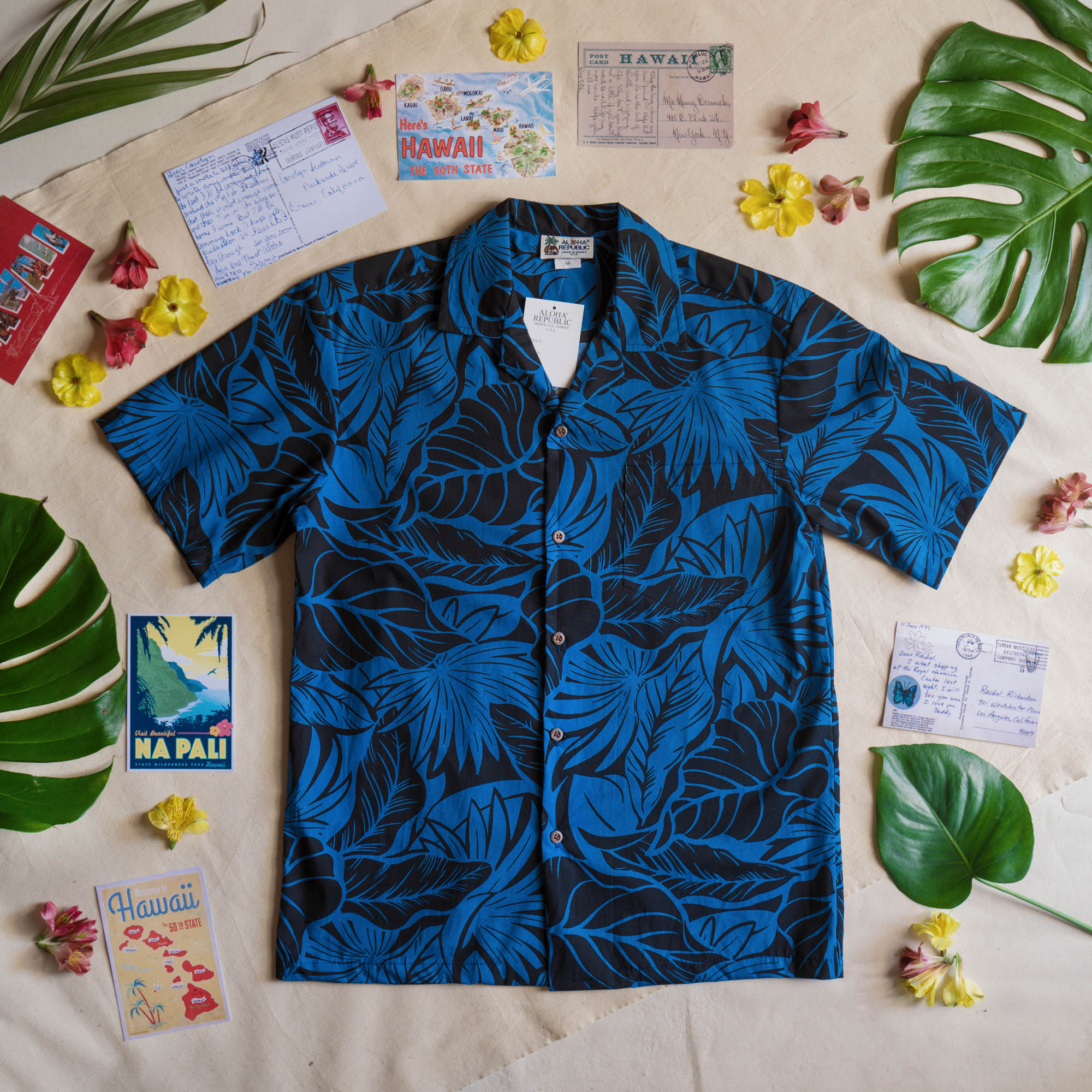 Гавайская рубашка Aloha Republic Hawaii Harmony Black