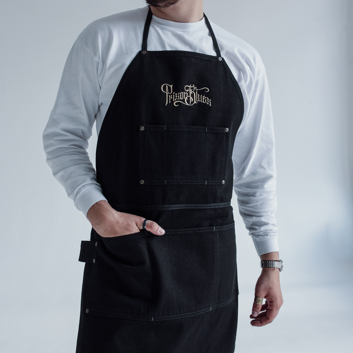 Фартук Prison Blues Apron Script Logo Black — изображение 6
