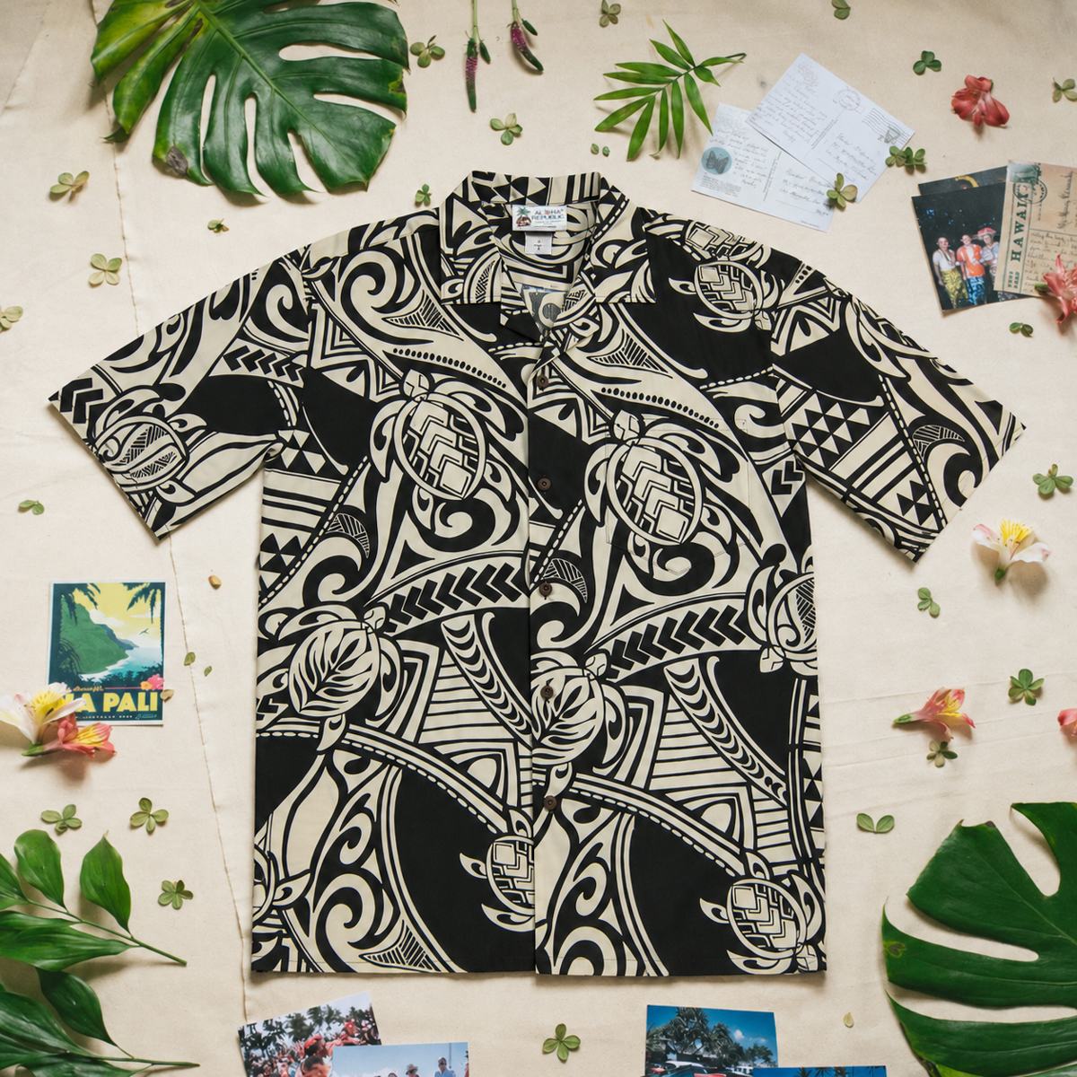 Гавайская рубашка Aloha Republic Local Couture Black