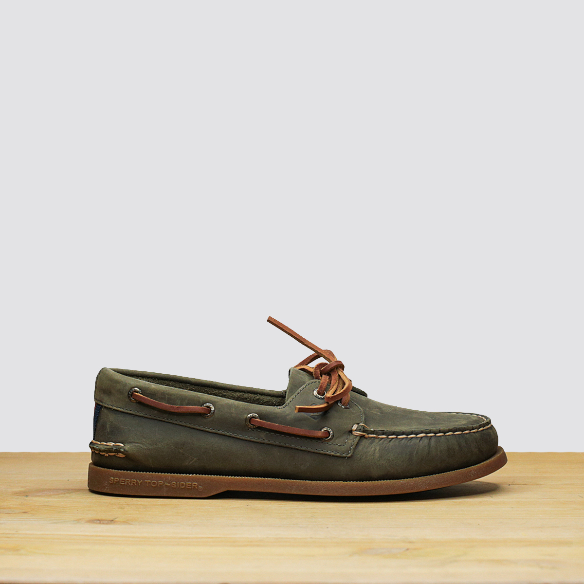 Мужские топсайдеры Sperry A/O 2-Eye Varsity Olive Boat Shoes