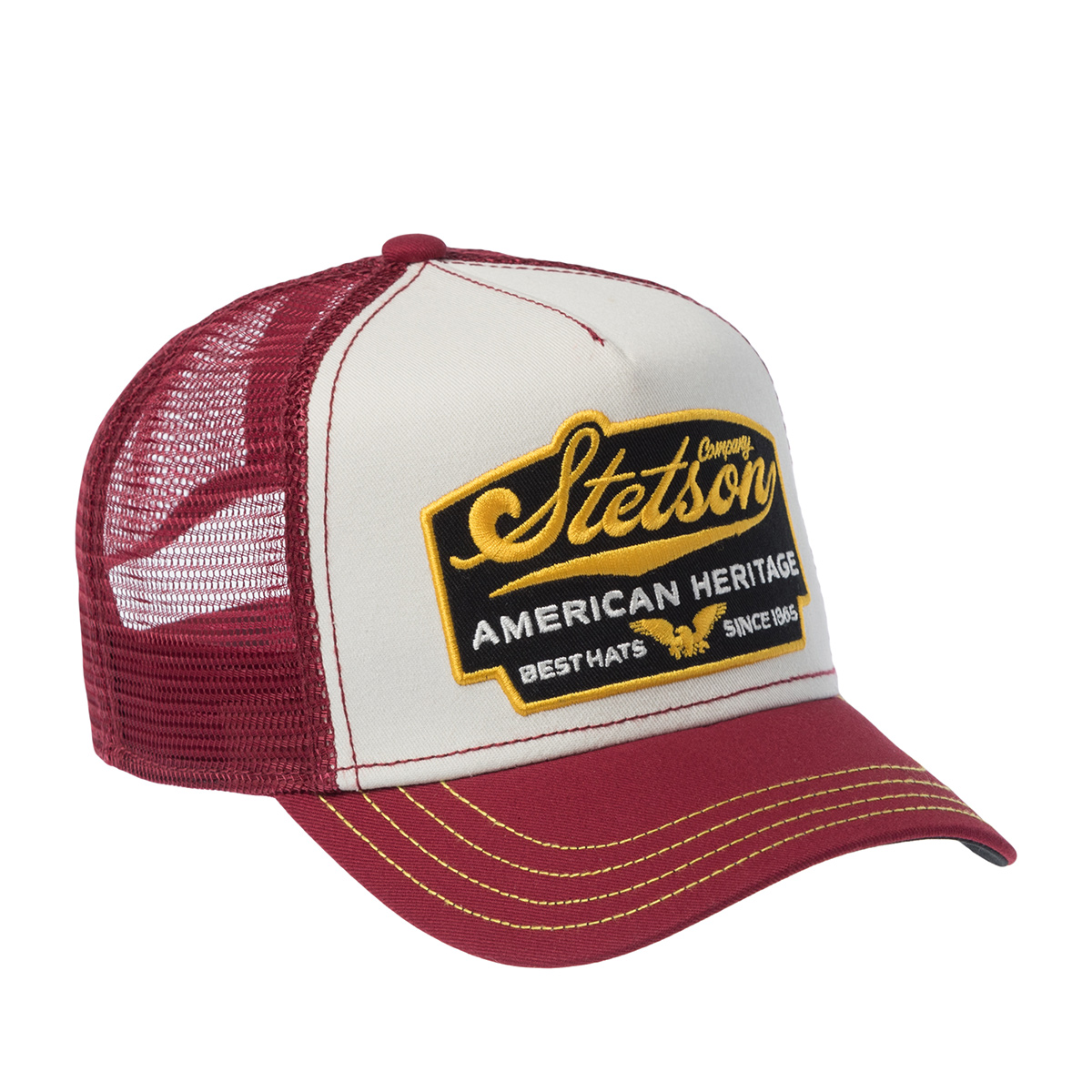 Бейсболка Stetson Trucker Cap American Heritage Bordo/White — изображение 2
