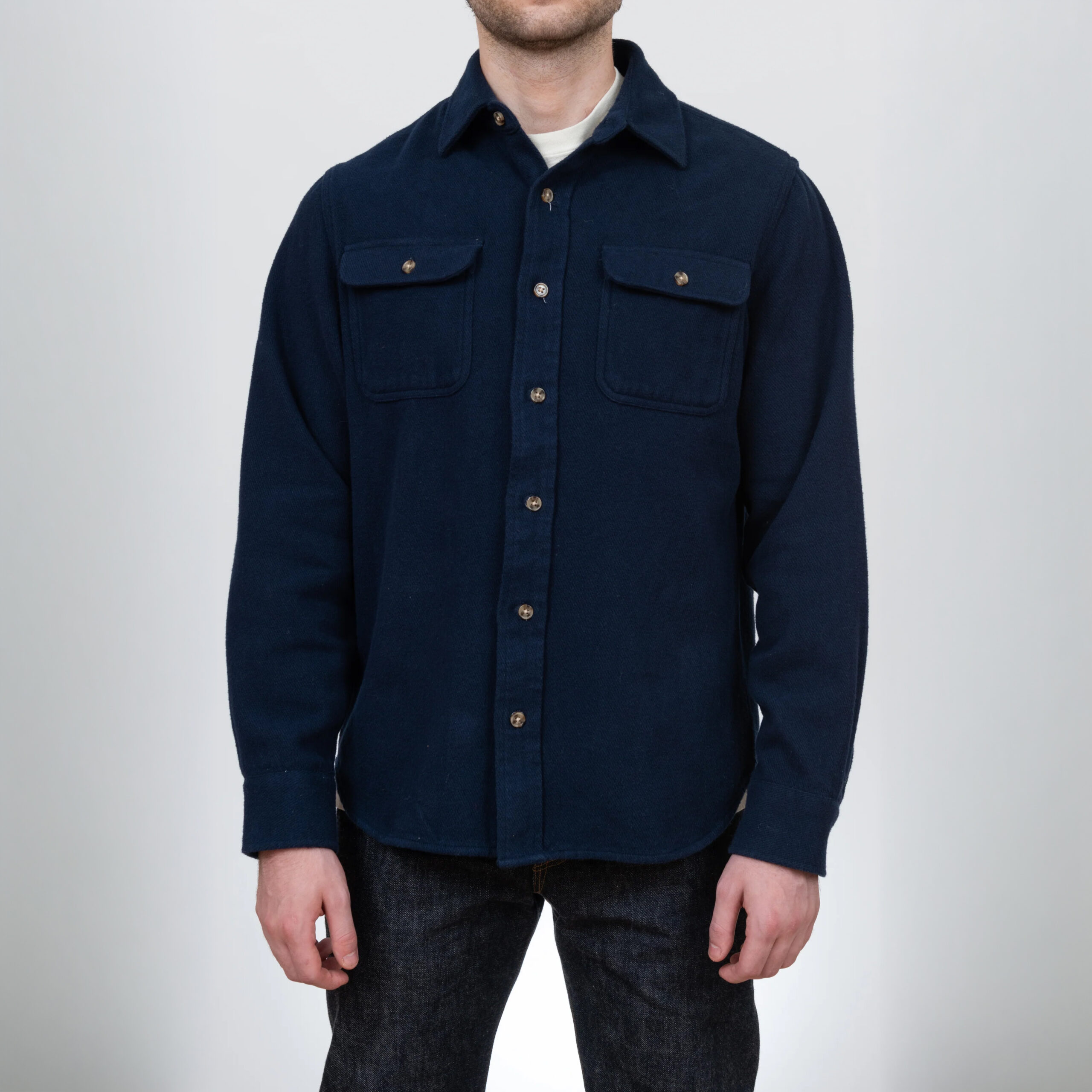 Рубашка мужская Schott Flannel Work Shirt Navy — изображение 4